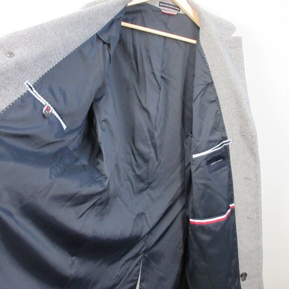 Tommy Hilfiger Men's Top Coat Gray Single-Breasted 42 R Old Money Overcoat 1038 - Picture 5 of 11